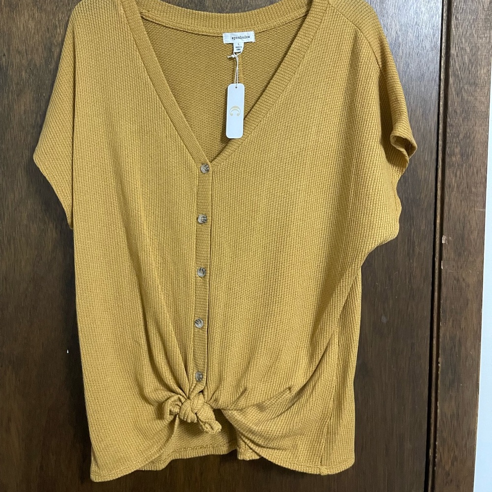 Button Down Sweater Blouse